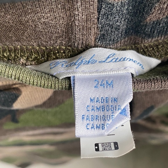 Ralph Lauren Kids Green Camouflage Joggers - Picture 2 of 2
